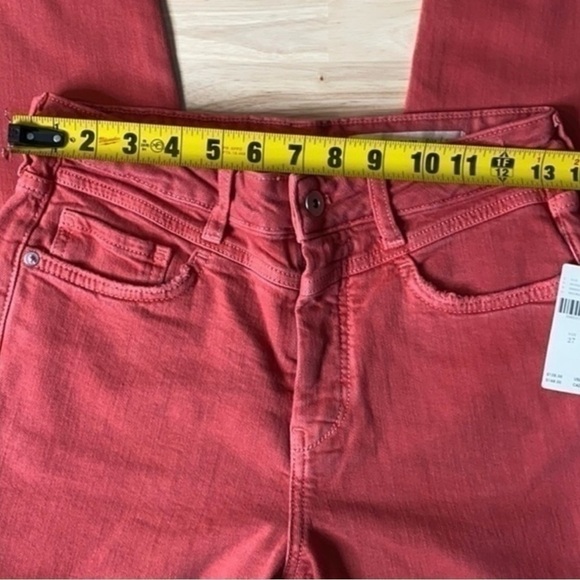 Pilcro High-Rise Slim Straight Jeans Red Denim 27 - Picture 11 of 13